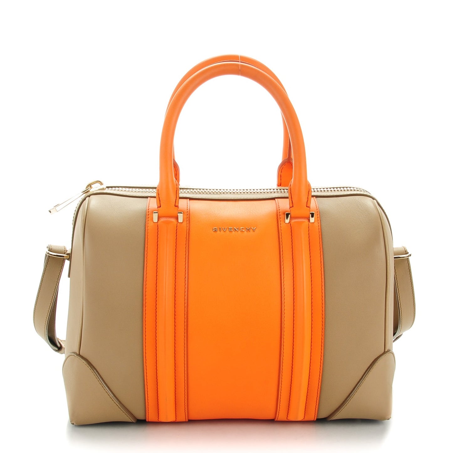 Matte Calfskin Medium Bi-Color Lucrezia Beige Orange