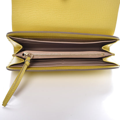 Chloe Grained Calfskin Lambskin Drew Long Wallet with Flap Yellow Beige 5 of 11