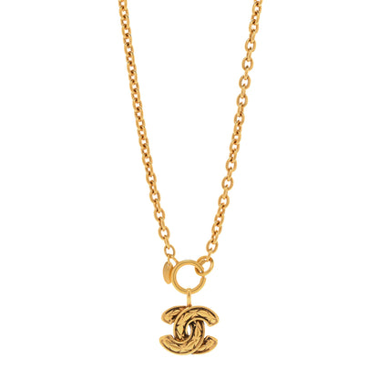 Chanel Metal Quilted CC Long Necklace Gold 1 of 4