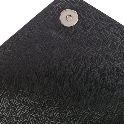 Saint Laurent Grain De Poudre Textured Mixed Matelasse Large Triquilt Monogram Monochrome Satchel Black 11 of 11