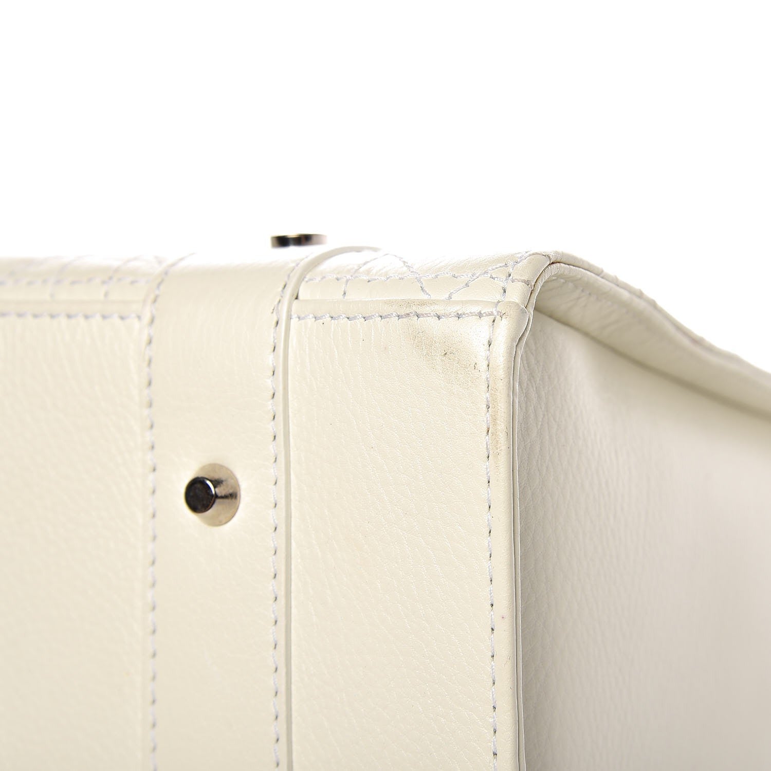 Christian Dior Calfskin Cannage Stitched Large East West Lady Dior White 22 of 29