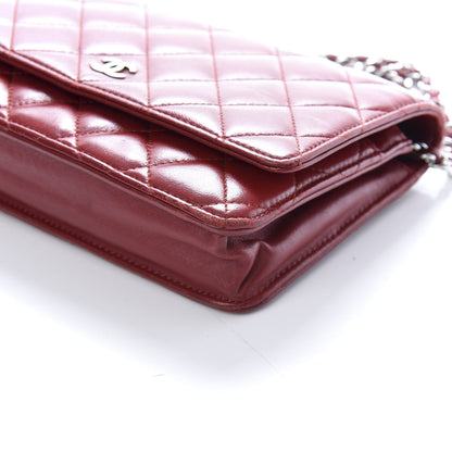 Chanel Lambskin Quilted Wallet On Chain WOC Red 11 of 13