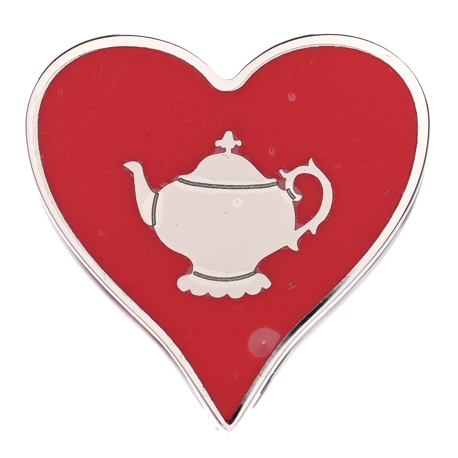 Hermes Palladium Coeur Tea Time Scarf Ring Rouge 1 of 4