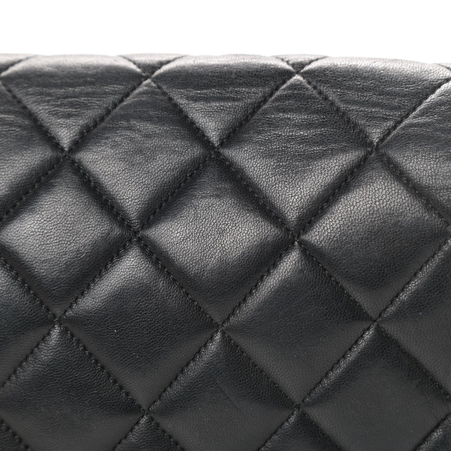 Lambskin Quilted CC Flap Shoulder Bag Black
