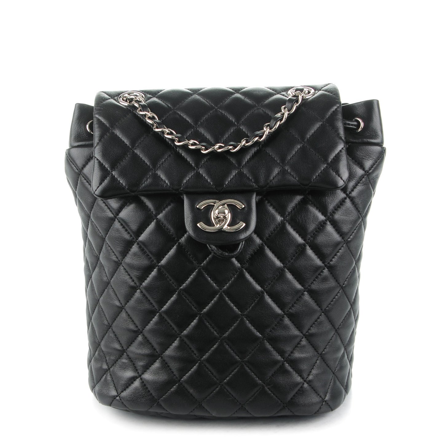 Lambskin Quilted Small Urban Spirit Backpack Black