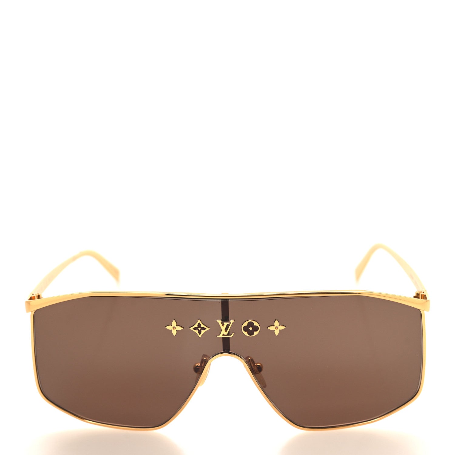 Louis Vuitton Metal LV Golden Mask Sunglasses Z1717U Gold 2 of 7