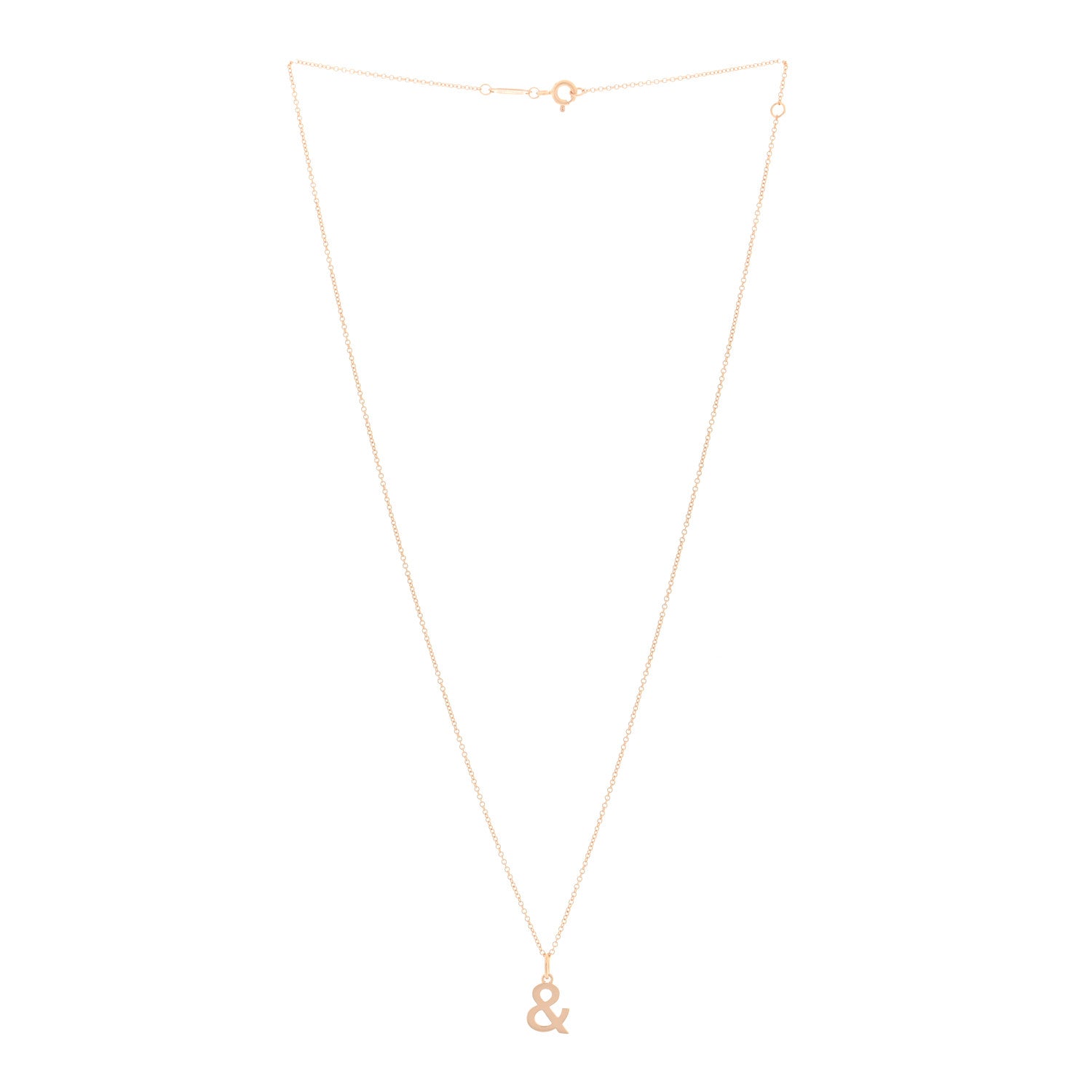 Tiffany 18K Rose Gold Ampersand Pendant Necklace 2 of 6