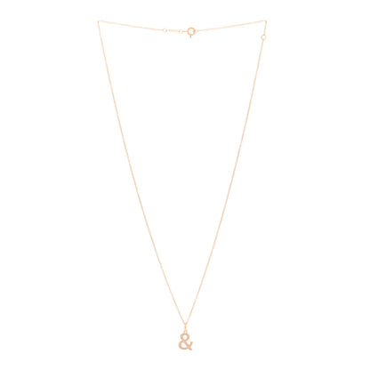 Tiffany 18K Rose Gold Ampersand Pendant Necklace 2 of 6