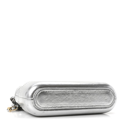 Chanel Metallic Lambskin Calfskin Quilted Small Gabrielle Clutch With Chain Silver 4 of 11