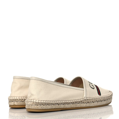 Gucci Canvas Logo Espadrilles 39.5 Greggio White 4 of 8