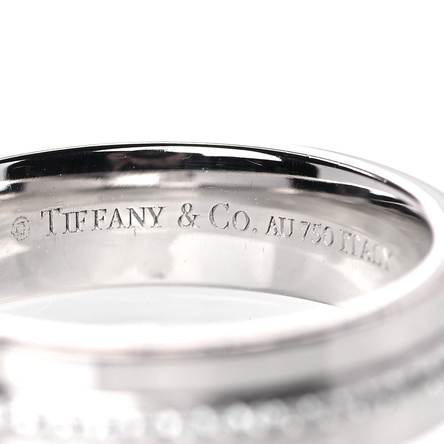 18K White Gold Diamond T Two Narrow Ring 48 4.5