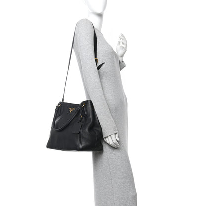 Prada Vitello Daino Tote Black 2 of 14