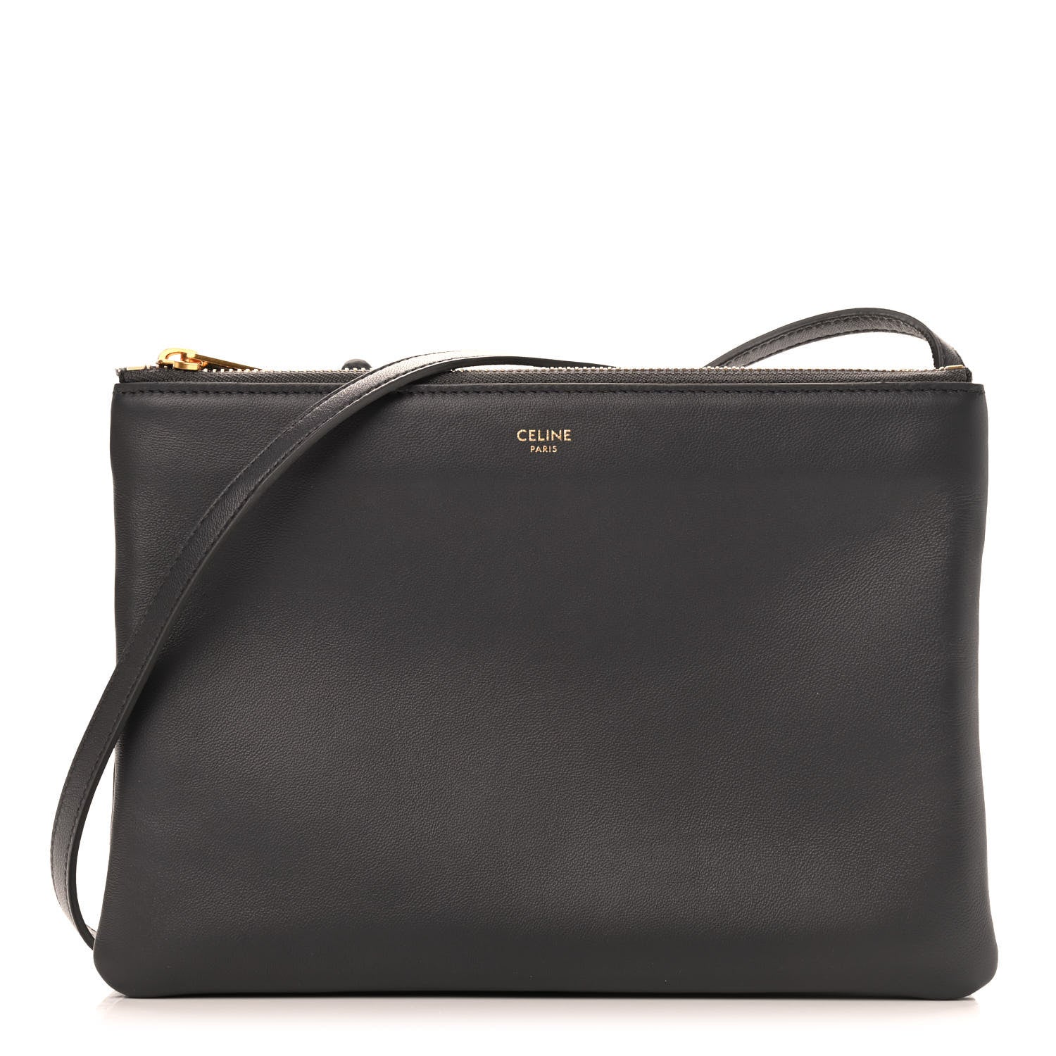 Celine Lambskin Large Trio Crossbody Bag Grey 1 of 9