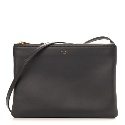 Celine Lambskin Large Trio Crossbody Bag Grey 1 of 9