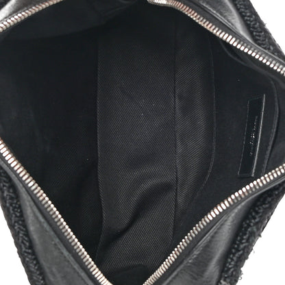 Saint Laurent Raffia Canvas Monogram Lou Camera Bag Black 5 of 15