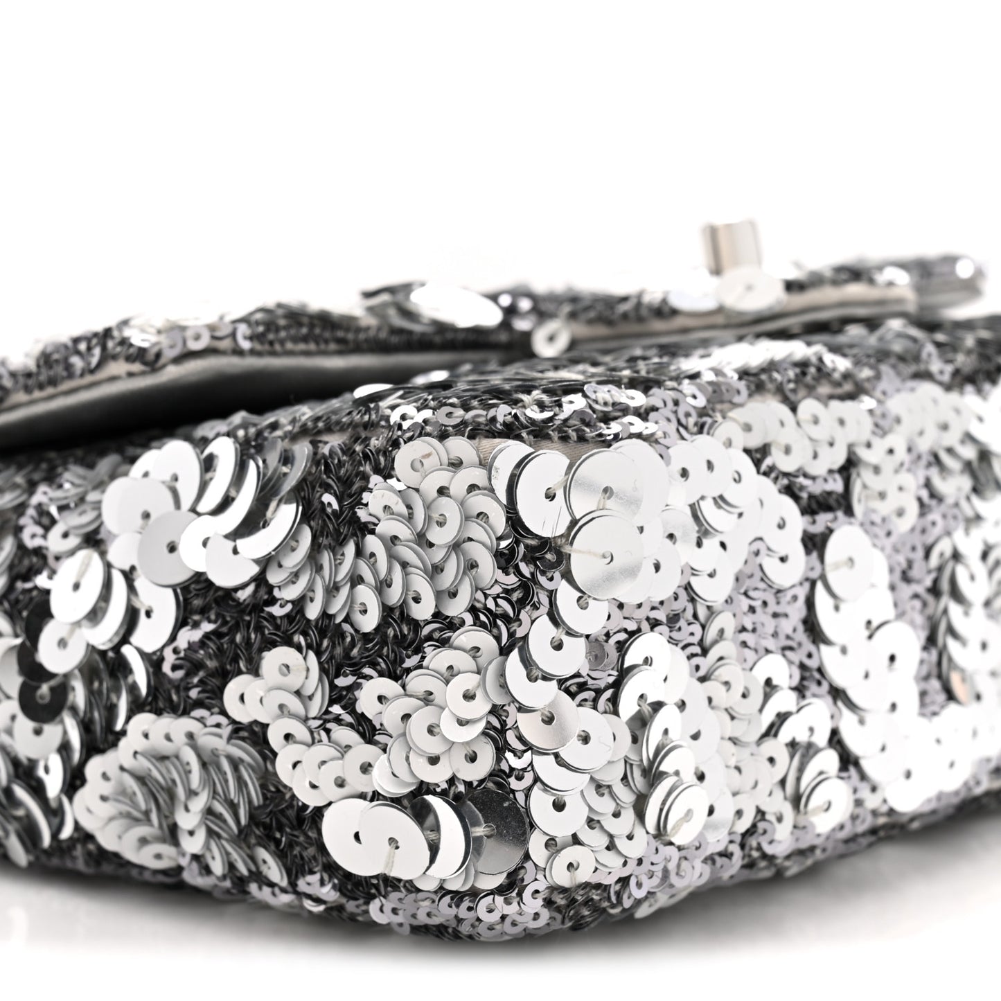 Sequin Mini Rectangular Flap Silver