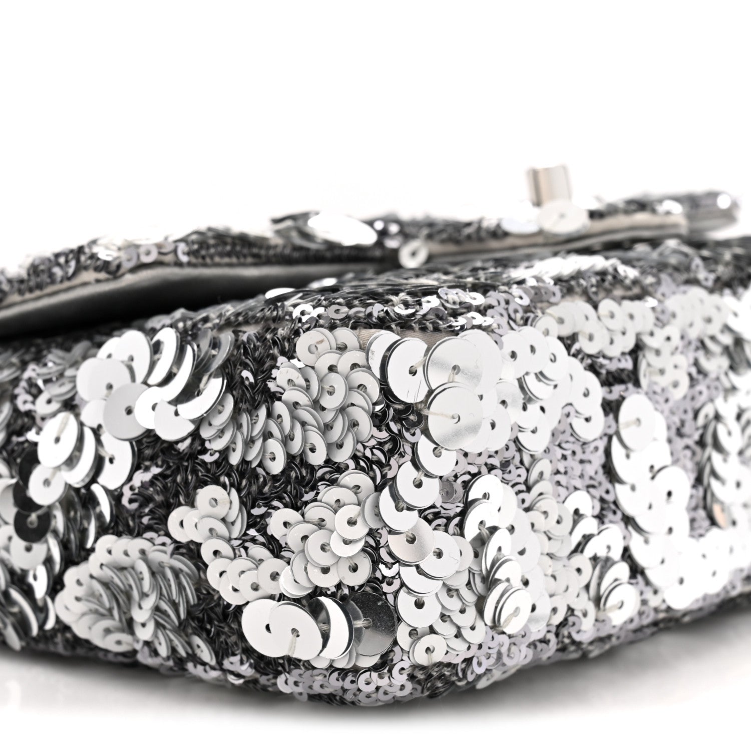 Chanel Sequin Mini Rectangular Flap Silver 9 of 10