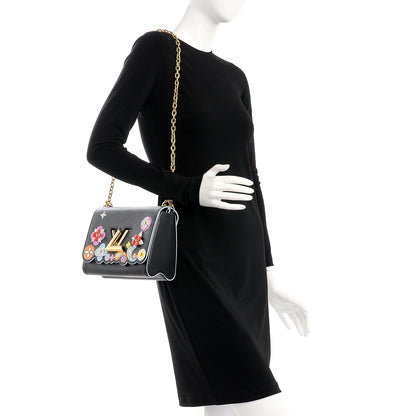 Louis Vuitton Epi Blooming Flowers Twist Shoulder Bag MM Black 2 of 8