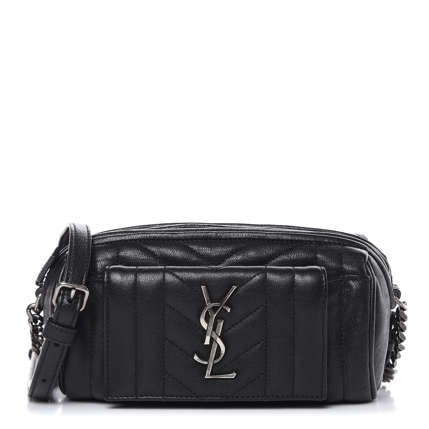 Lambskin Matelasse Monogram East West Rider Bag Black