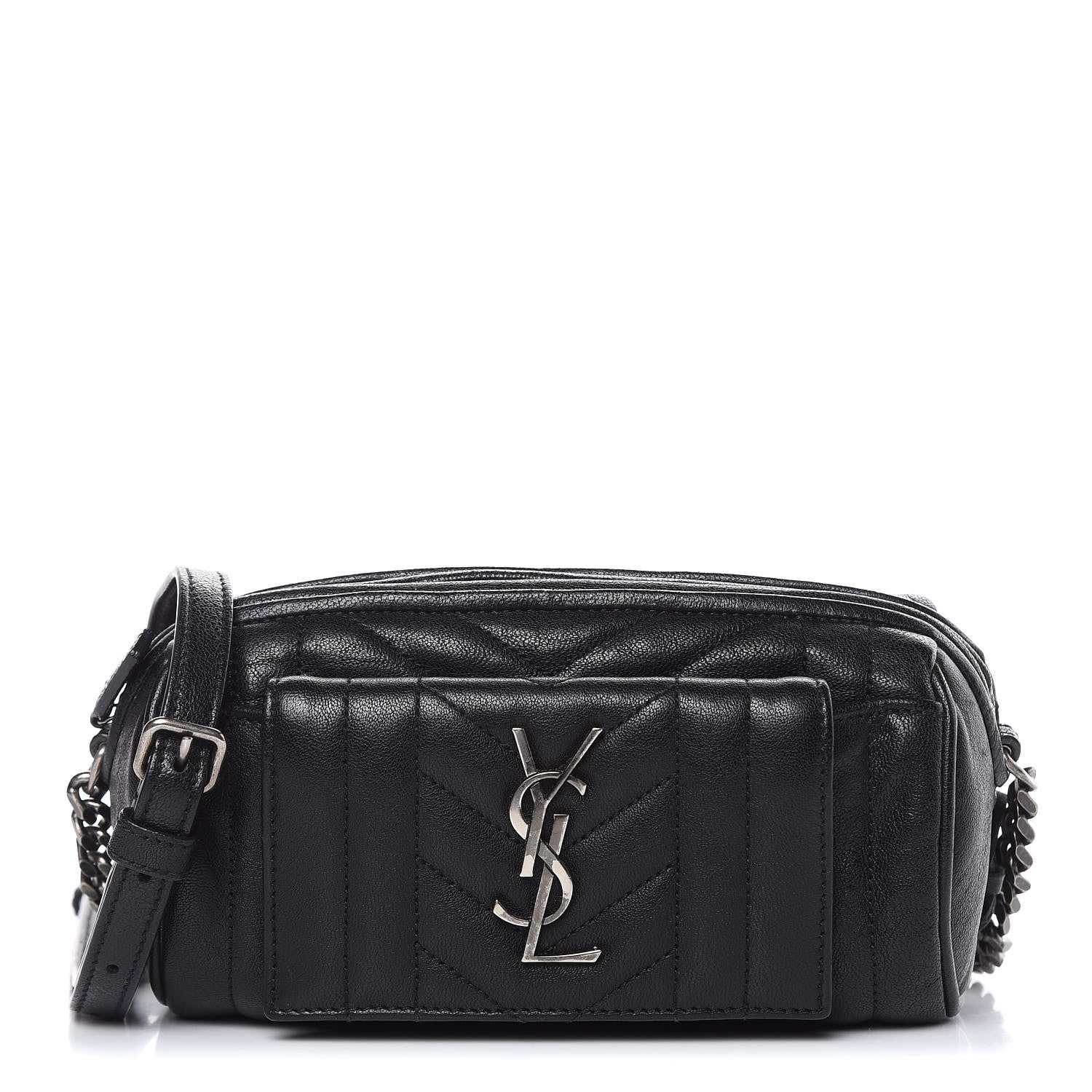 Saint Laurent Lambskin Matelasse Monogram East West Rider Bag Black 1 of 11