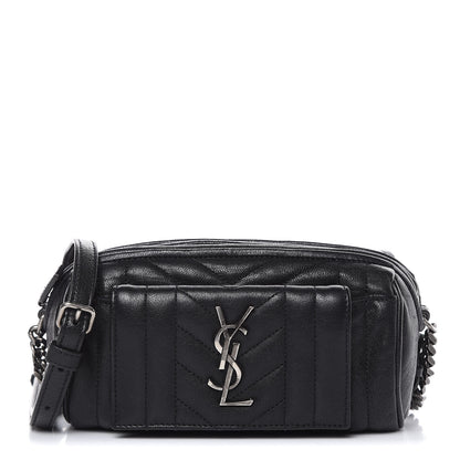 Saint Laurent Lambskin Matelasse Monogram East West Rider Bag Black 1 of 11