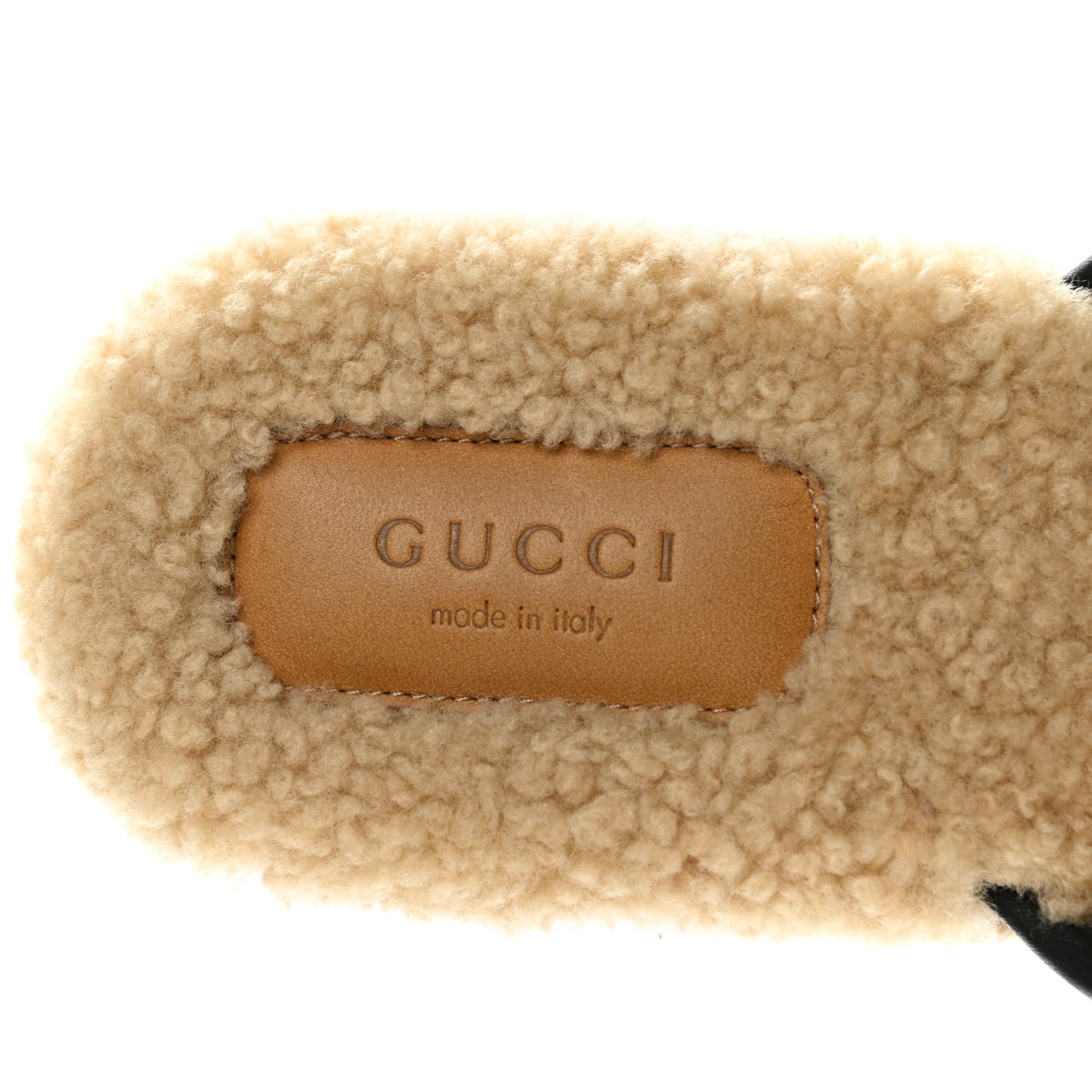 Gucci Nappa Wool Womens Fria Slippers 39.5 Black Butterscotch 7 of 11