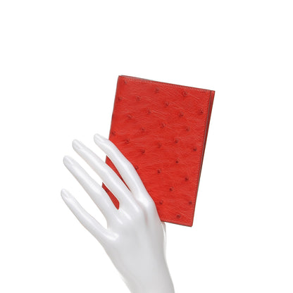 Hermes Ostrich Globe Trotter Agenda Cover Rouge Vif 2 of 8
