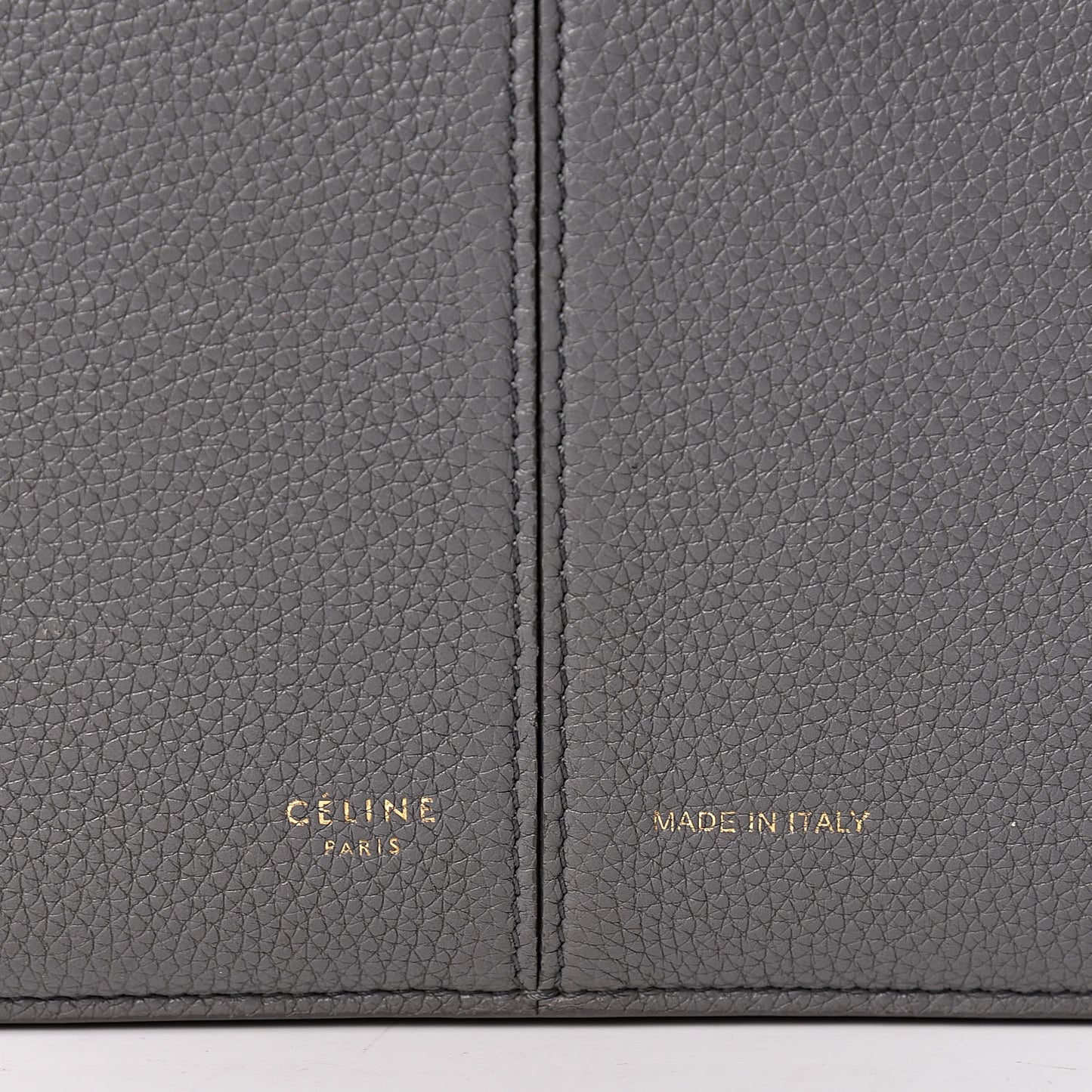 Baby Grained Calfskin Medium Tri-Fold Bag Grey