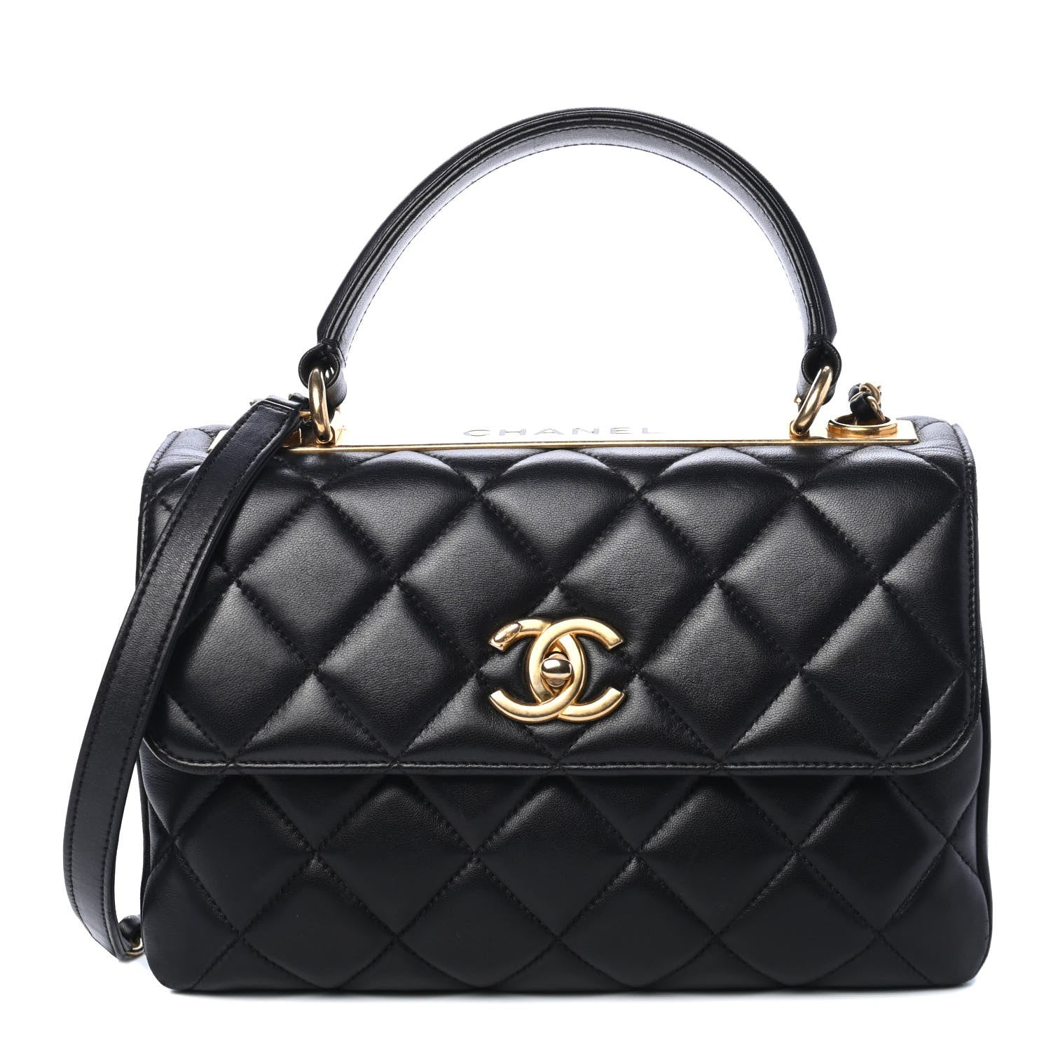Chanel Lambskin Quilted Small Trendy CC Dual Handle Flap Bag Black 1 of 4