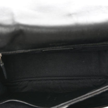 Saint Laurent Patent Crocodile Embossed Lambskin Monogram Medium Niki Chain Satchel Black 5 of 12