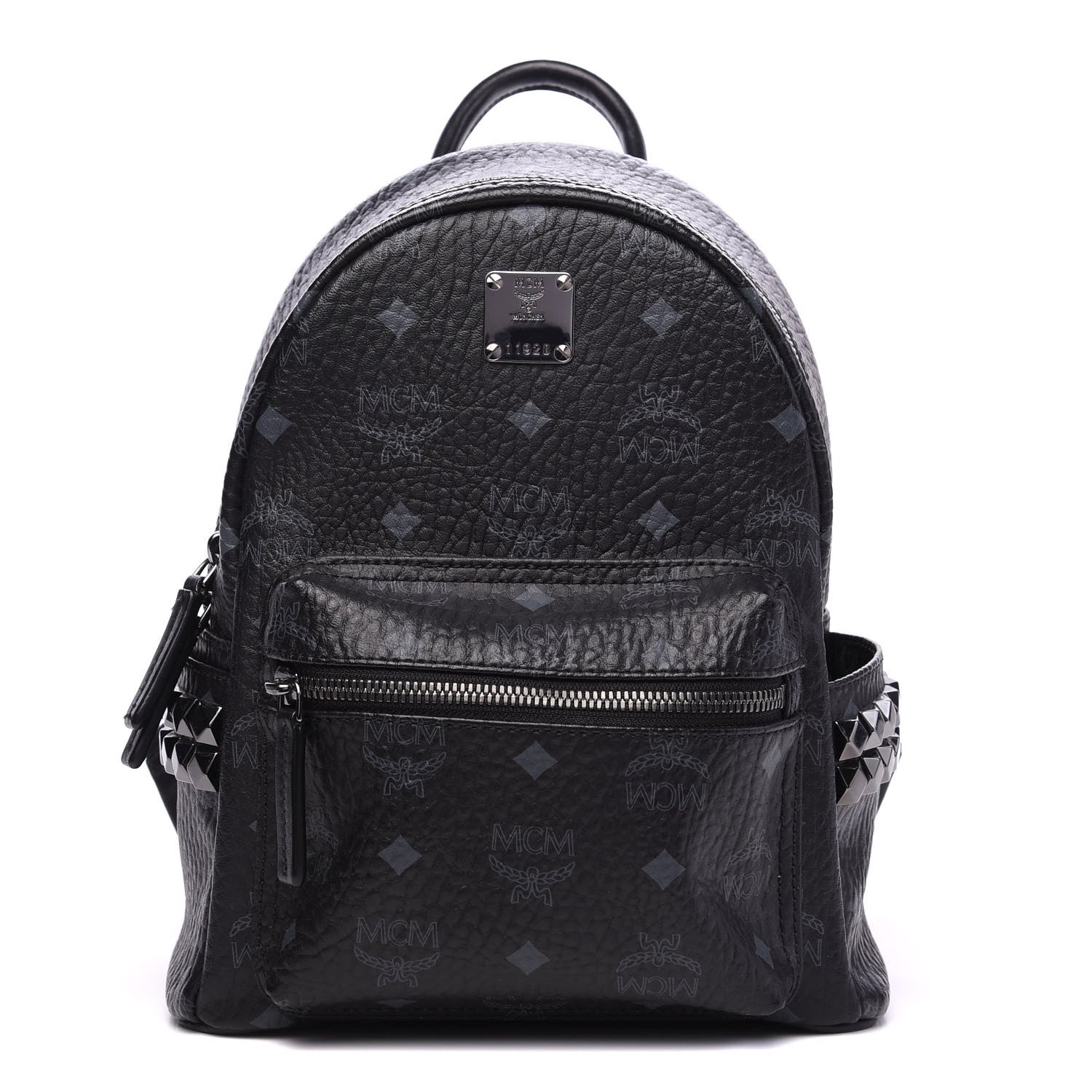 MCM Visetos Side Stud Mini Stark Backpack Black 1 of 8