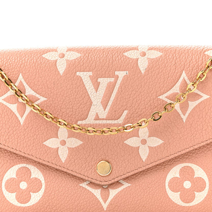 Louis Vuitton Empreinte Monogram Giant Felicie Pochette Chain Wallet Rose Trianon Creme 8 of 16
