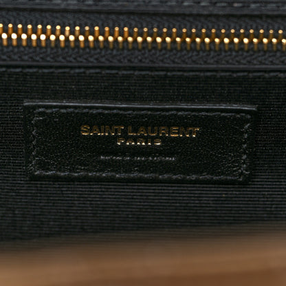 Saint Laurent Grain De Poudre Mixed Matelasse Large Triquilt Monogram Satchel Nude Powder 6 of 10