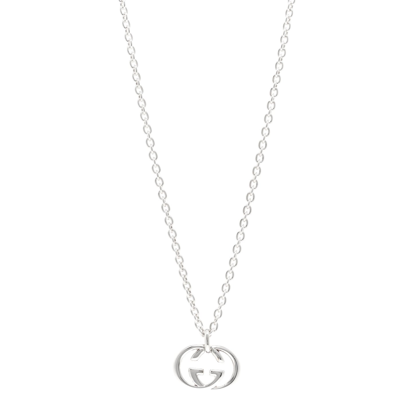 Sterling Silver Britt Interlocking GG Pendant Necklace