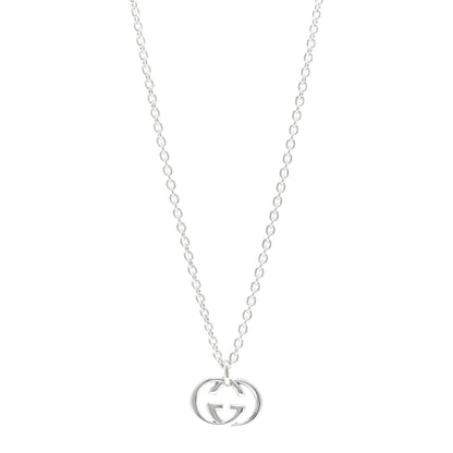 Gucci Sterling Silver Britt Interlocking GG Pendant Necklace 1 of 5
