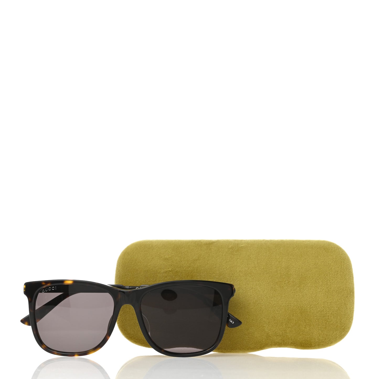 Acetate Square Frame Web Sunglasses GG0078SK Tortoise