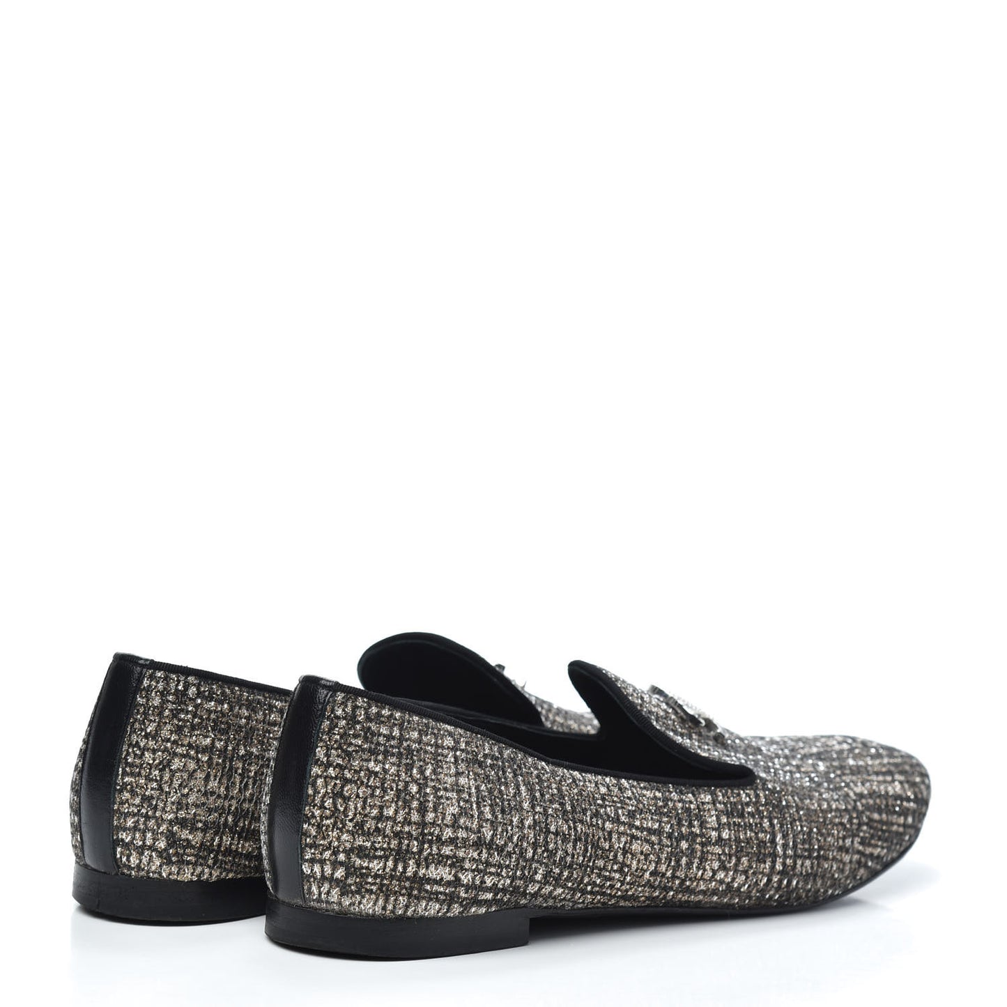 Fantasy Tweed CC Mocassin Loafers 41 Pink Black