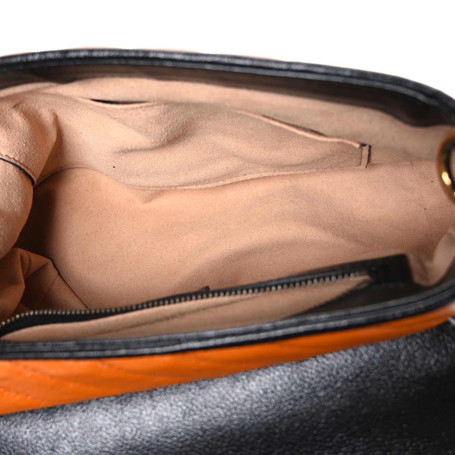Gucci Azalea Calfskin Matelasse Diagonal Small Torchon GG Marmont Top Handle Shoulder Bag Cognac Black 5 of 10