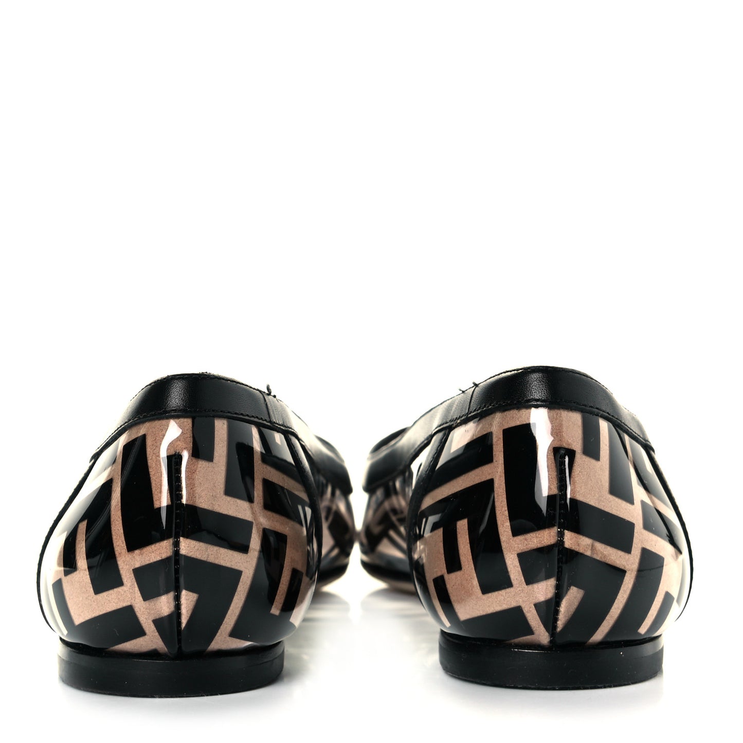 PVC Calfskin FF Colibri Ballerina Flats 37.5 Black