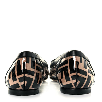 Fendi PVC Calfskin FF Colibri Ballerina Flats 37.5 Black 5 of 8