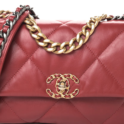 Chanel Goatskin Quilted Medium Chanel 19 Flap Red 9 of 9