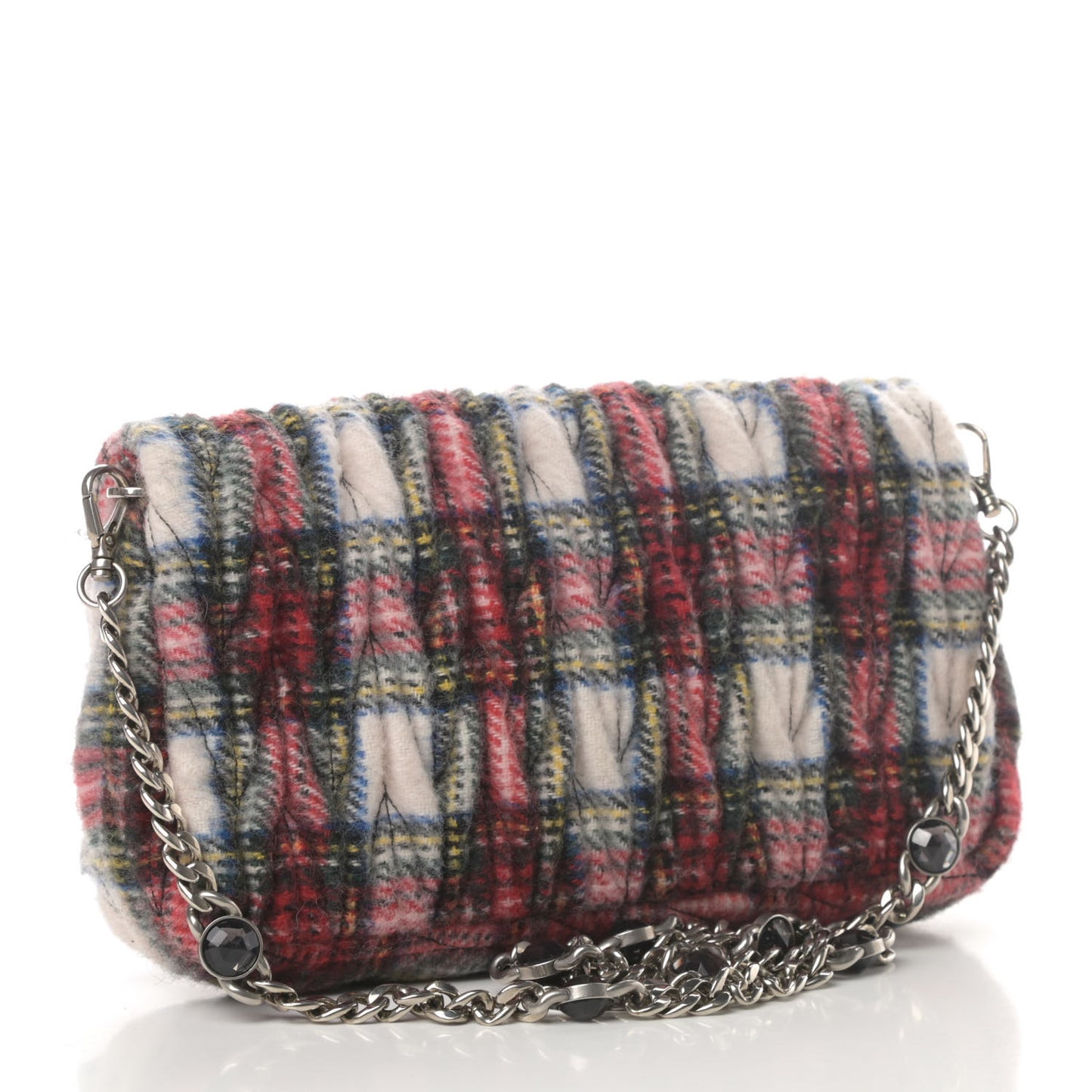 Tartan Matelasse Small Flap Naturale
