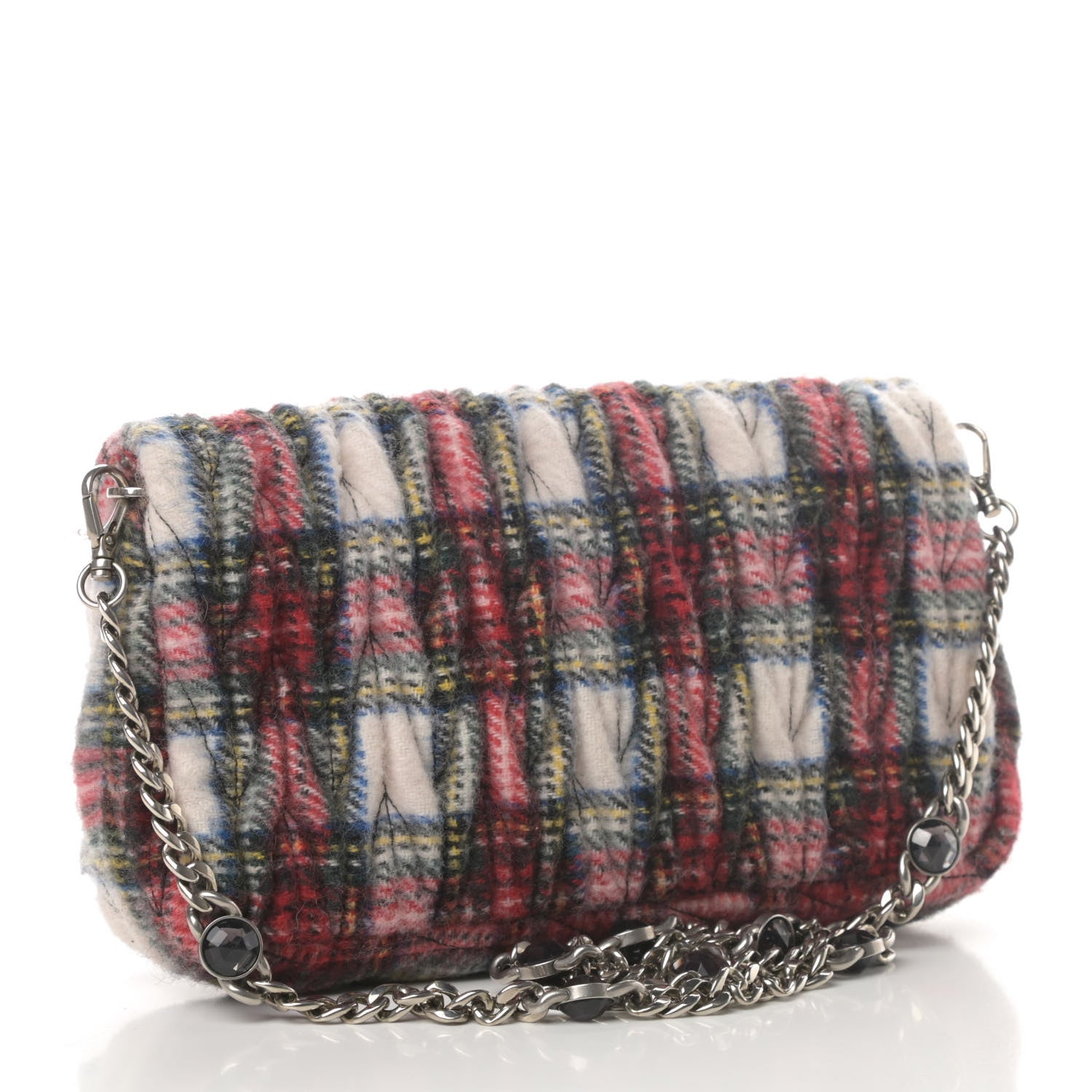 Miu Miu Tartan Matelasse Small Flap Naturale 2 of 4