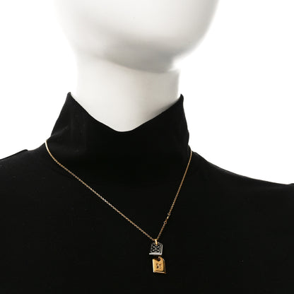 Louis Vuitton Crystal Precious Nanogram Name Tag Necklace Gold Silver 2 of 5