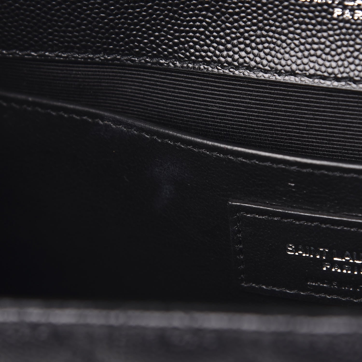 Saint Laurent Grain De Poudre Textured Mixed Matelasse Triquilt Medium Monogram Satchel Black 7 of 10