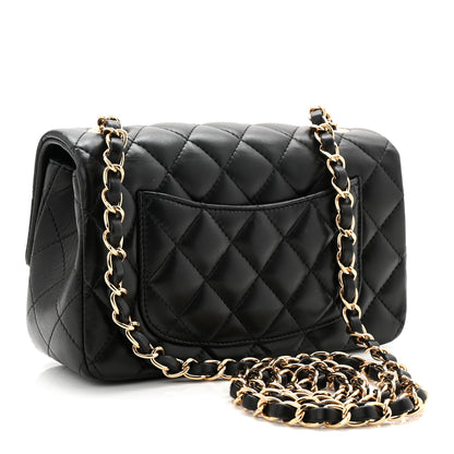 Chanel Lambskin Quilted Mini Rectangular Flap Black 3 of 11