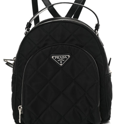 Prada Nylon Tessuto Impuntu Quilted Backpack Black 9 of 12
