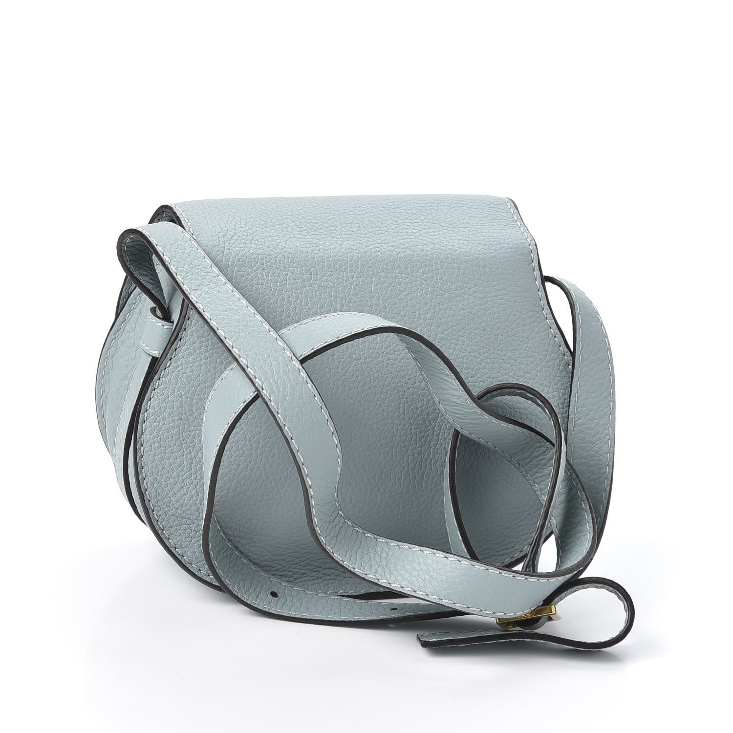 Chloe Calfskin Mini Marcie Round Crossbody Bag Faded Blue 2 of 8