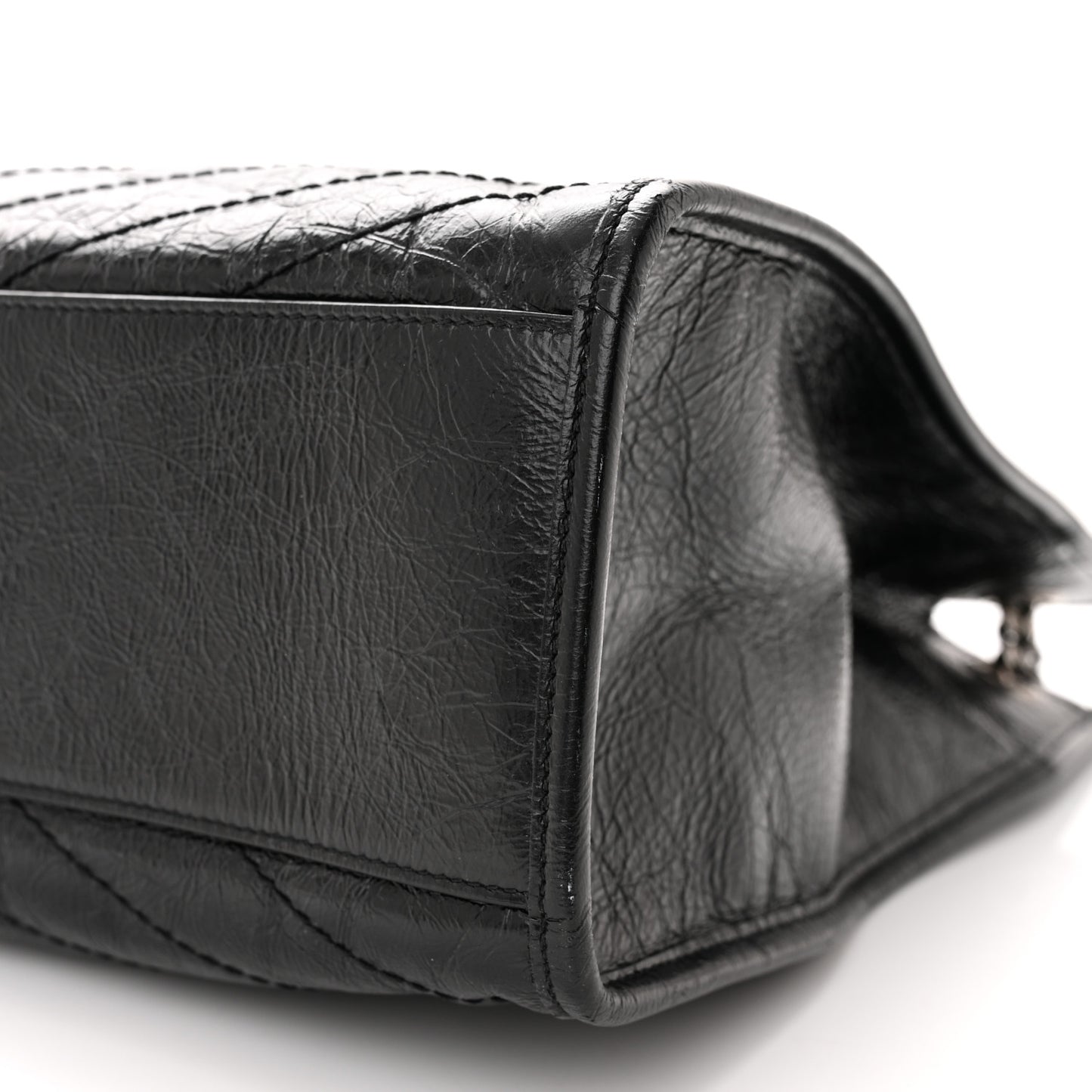 Crinkled Calfskin Matelasse Monogram Niki Shoulder Bag Black