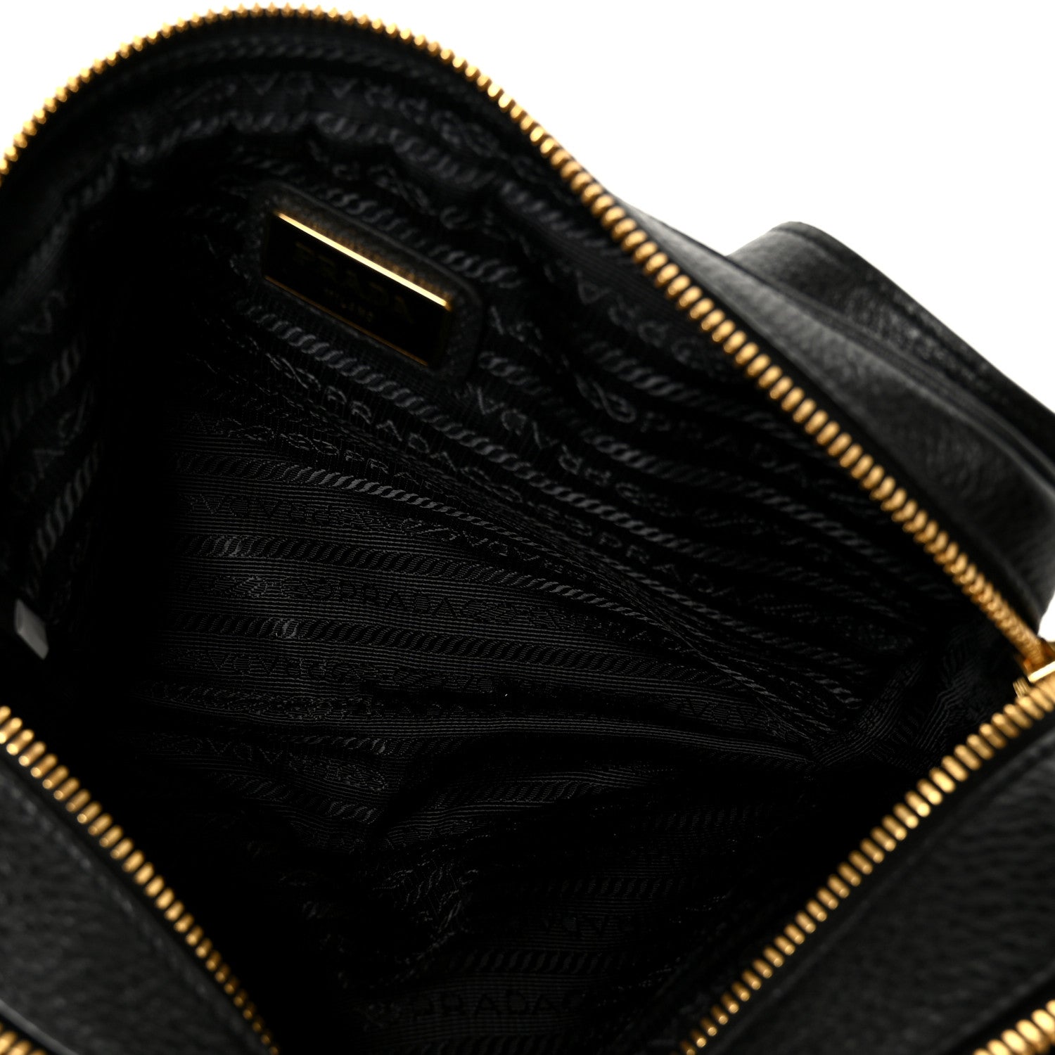 Prada Vitello Daino Medium Double Zip Shoulder Bag Black 6 of 11